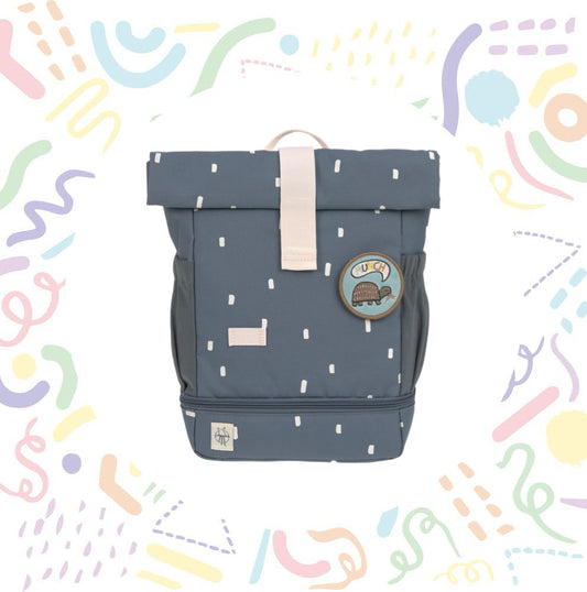 Lassig Mini Rolltop Backpack Navy Blue