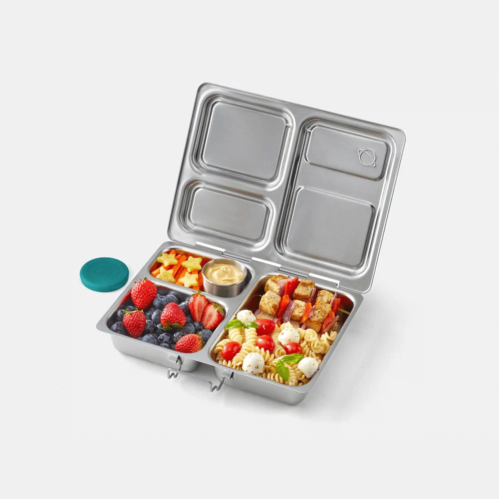 PlanetBox Launch Stainless Steel Lunch Box with Dippers & Magnet Set, Animals