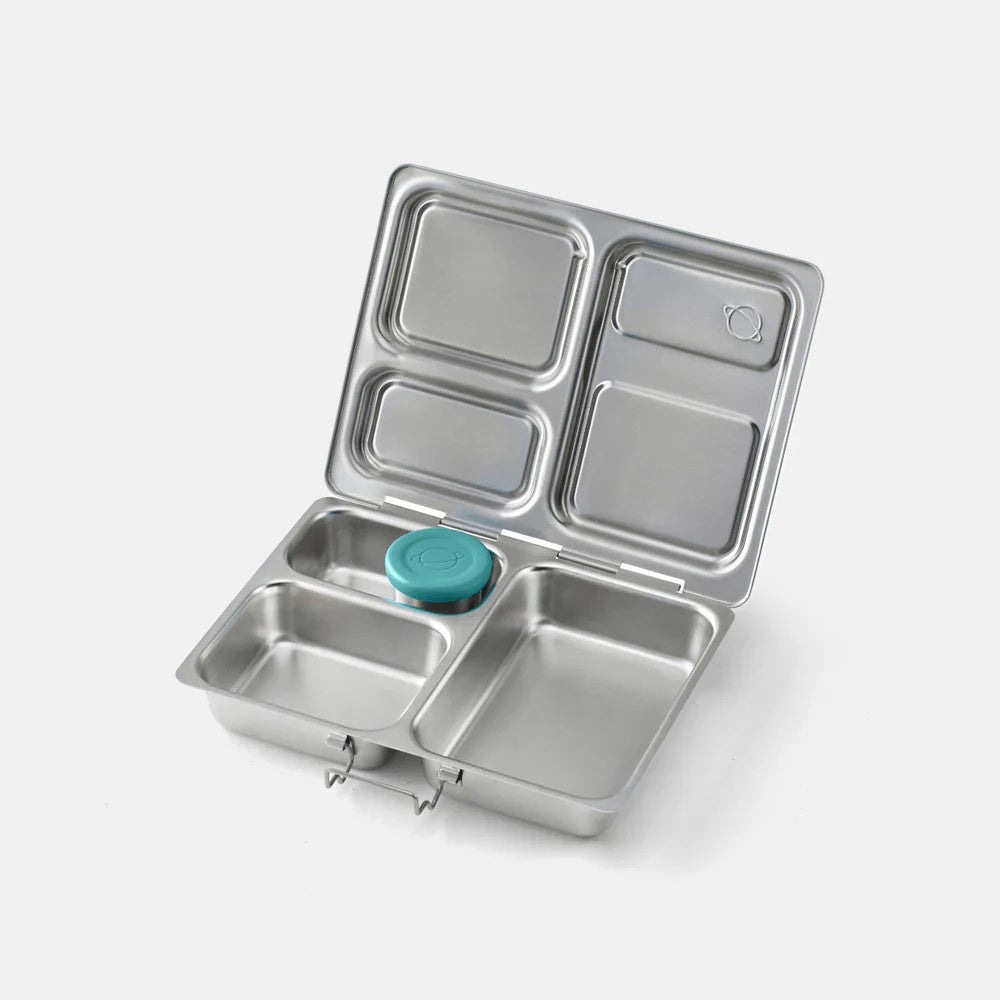 PlanetBox Launch Stainless Steel Lunch Box with Dippers & Magnet Set, Animals